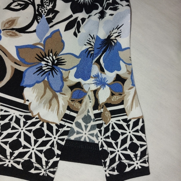 JM COLLECTION blouse with print size large tops Long sleeves - Picture 9 of 15